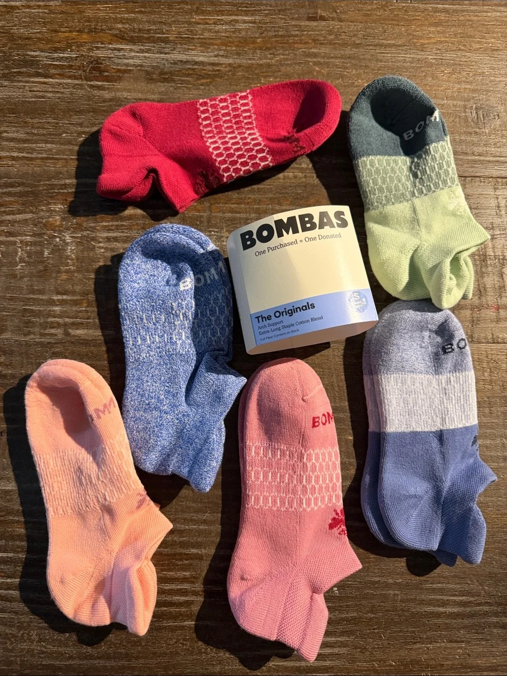 NEW 6 pack- Bombas Women’s Ankle Sock Size Small